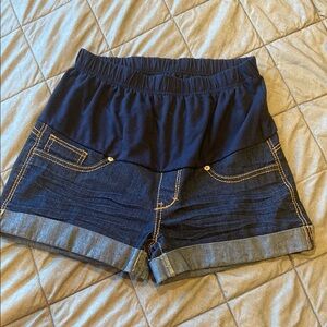 Stylish Navy Blue Maternity Shorts